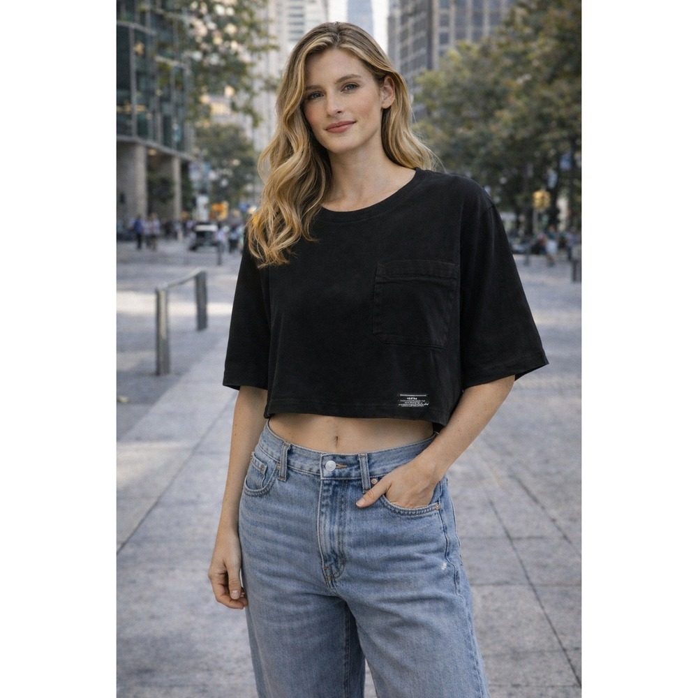 Alpha Industries Black Cropped Pocket Tee